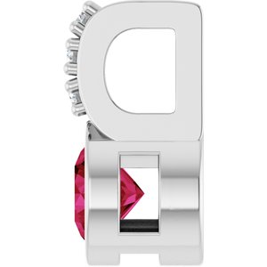 Sterling Silver Natural Ruby & .04 CTW Natural Diamond Pendant