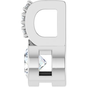 Sterling Silver Natural White Sapphire & .04 CTW Natural Diamond Pendant