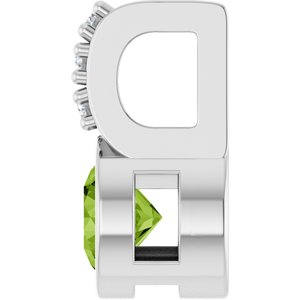 14K White Gold Natural Peridot & .04 CTW Natural Diamond Pendant