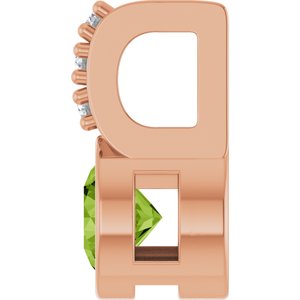 14K Rose Gold Natural Peridot & .04 CTW Natural Diamond Pendant