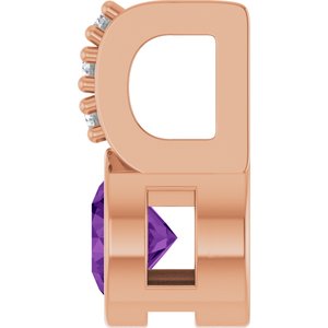 14K Rose Gold Natural Amethyst & .04 CTW Natural Diamond Pendant