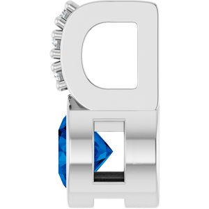 Platinum Natural Blue Sapphire & .04 CTW Natural Diamond Pendant