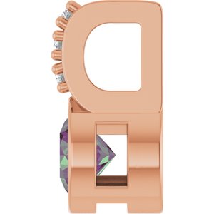 14K Rose Gold Natural Alexandrite & .04 CTW Natural Diamond Pendant