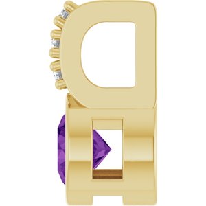 14K Yellow Gold Natural Amethyst & .04 CTW Natural Diamond Pendant