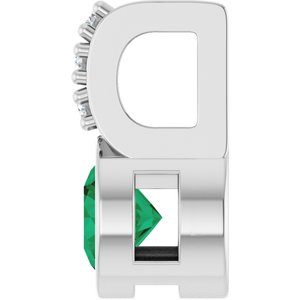 Platinum Natural Emerald & .04 CTW Natural Diamond Pendant