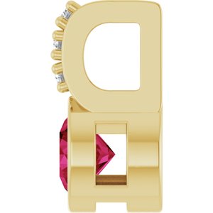 14K Yellow Gold Lab-Grown Ruby & .04 CTW Natural Diamond Pendant