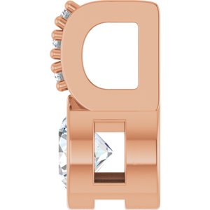 14K Rose Gold Natural White Sapphire & .04 CTW Natural Diamond Pendant