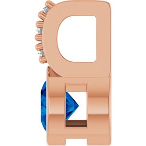 14K Rose Gold Lab-Grown Blue Sapphire & .04 CTW Natural Diamond Pendant