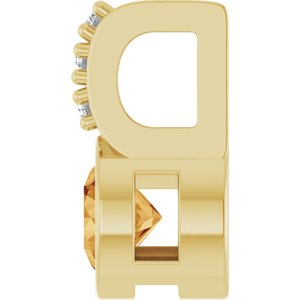 14K Yellow Gold Natural Citrine & .04 CTW Natural Diamond Pendant