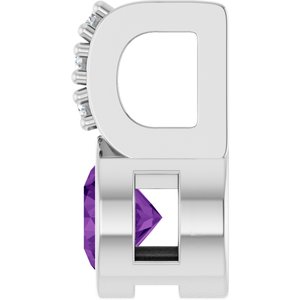Platinum Natural Amethyst & .04 CTW Natural Diamond Pendant