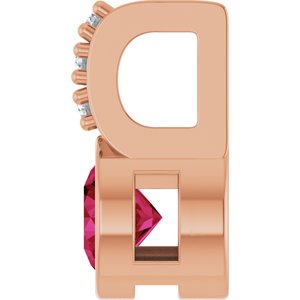 14K Rose Gold Lab-Grown Ruby & .04 CTW Natural Diamond Pendant