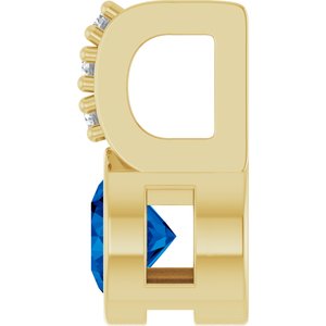14K Yellow Gold Natural Blue Sapphire & .04 CTW Natural Diamond Pendant