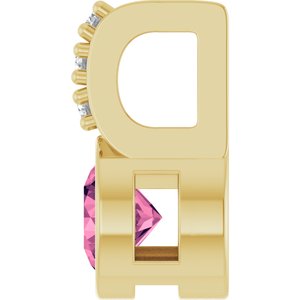 14K Yellow Gold Natural Pink Tourmaline & .04 CTW Natural Diamond Pendant