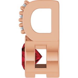 14K Rose Gold Natural Mozambique Garnet & .04 CTW Natural Diamond Pendant