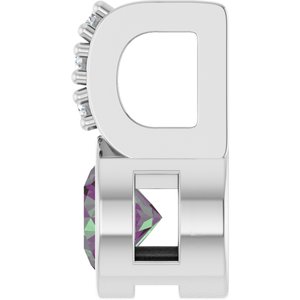 14K White Gold Lab-Grown Alexandrite & .04 CTW Natural Diamond Pendant