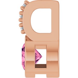 14K Rose Gold Natural Pink Tourmaline & .04 CTW Natural Diamond Pendant