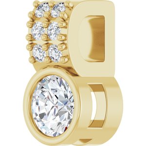 14K Yellow Gold Natural White Sapphire & .04 CTW Natural Diamond Pendant
