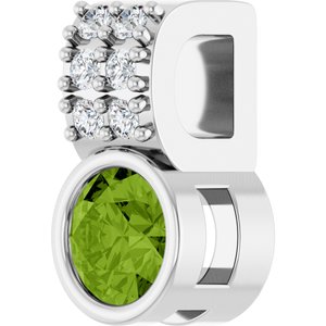 Platinum Natural Peridot & .04 CTW Natural Diamond Pendant
