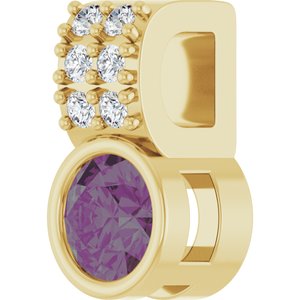 14K Yellow Gold Lab-Grown Alexandrite & .04 CTW Natural Diamond Pendant