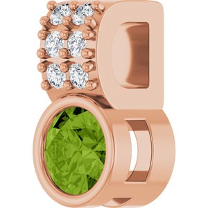 14K Rose Gold Natural Peridot & .04 CTW Natural Diamond Pendant