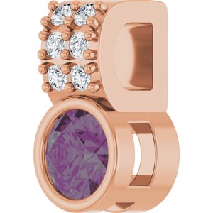 14K Rose Gold Lab-Grown Alexandrite & .04 CTW Natural Diamond Pendant