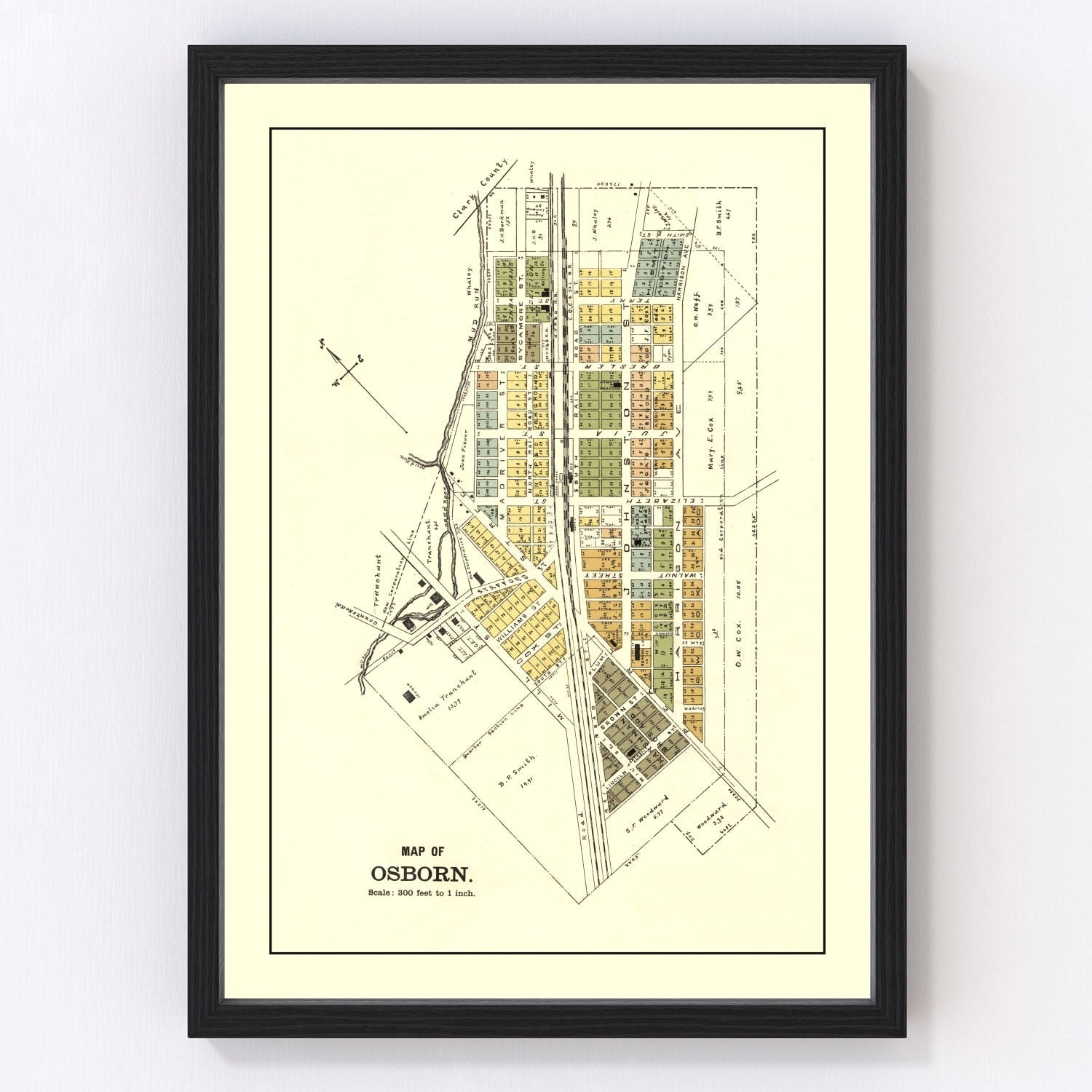 Vintage Map of Osborn, Ohio 1896