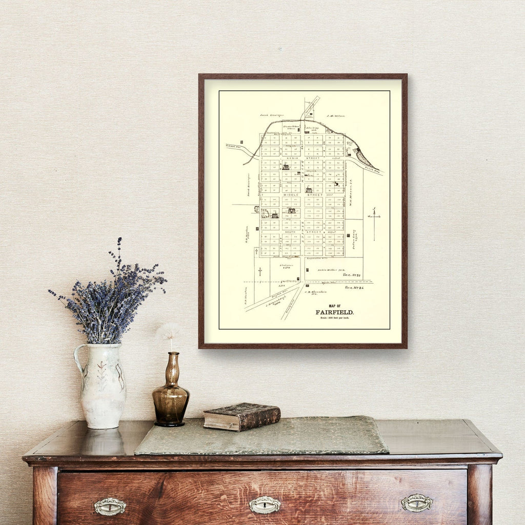 Vintage Map of Fairfield, Ohio 1896