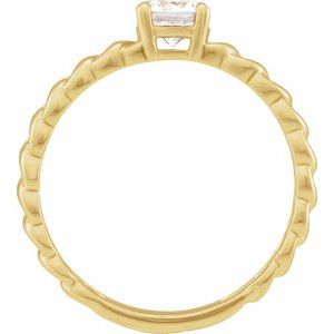 14K Yellow Gold 1/2 CT Lab-Grown Diamond Solitaire Ring
