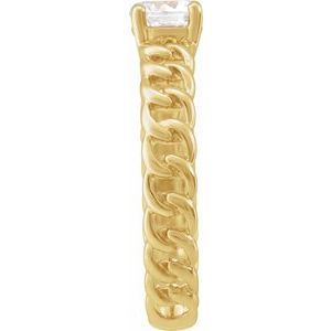 14K Yellow Gold 1/2 CT Lab-Grown Diamond Solitaire Ring