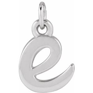 14K White Gold Petite Initial E Pendant