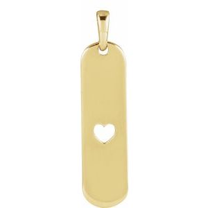Engravable Heart Bar Necklace or Pendant