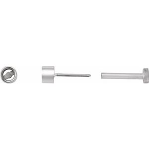 14K White Gold 1.5 mm Round Rose-Cut Bezel-Set Stud Earring – image 3