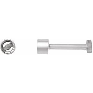 14K White Gold 1.5 mm Round Rose-Cut Bezel-Set Stud Earring