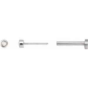 14K White Gold .01 CT Rose-Cut Natural Diamond Stud Earring