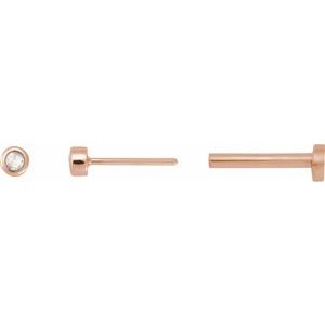 14K Rose Gold .01 CT Rose-Cut Natural Diamond Stud Earring – image 3