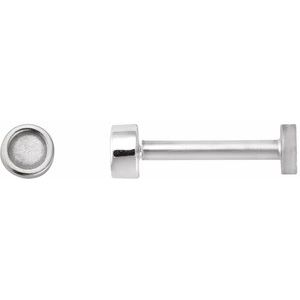 14K White Gold 2.5 mm Round Rose-Cut Bezel-Set Stud Earring
