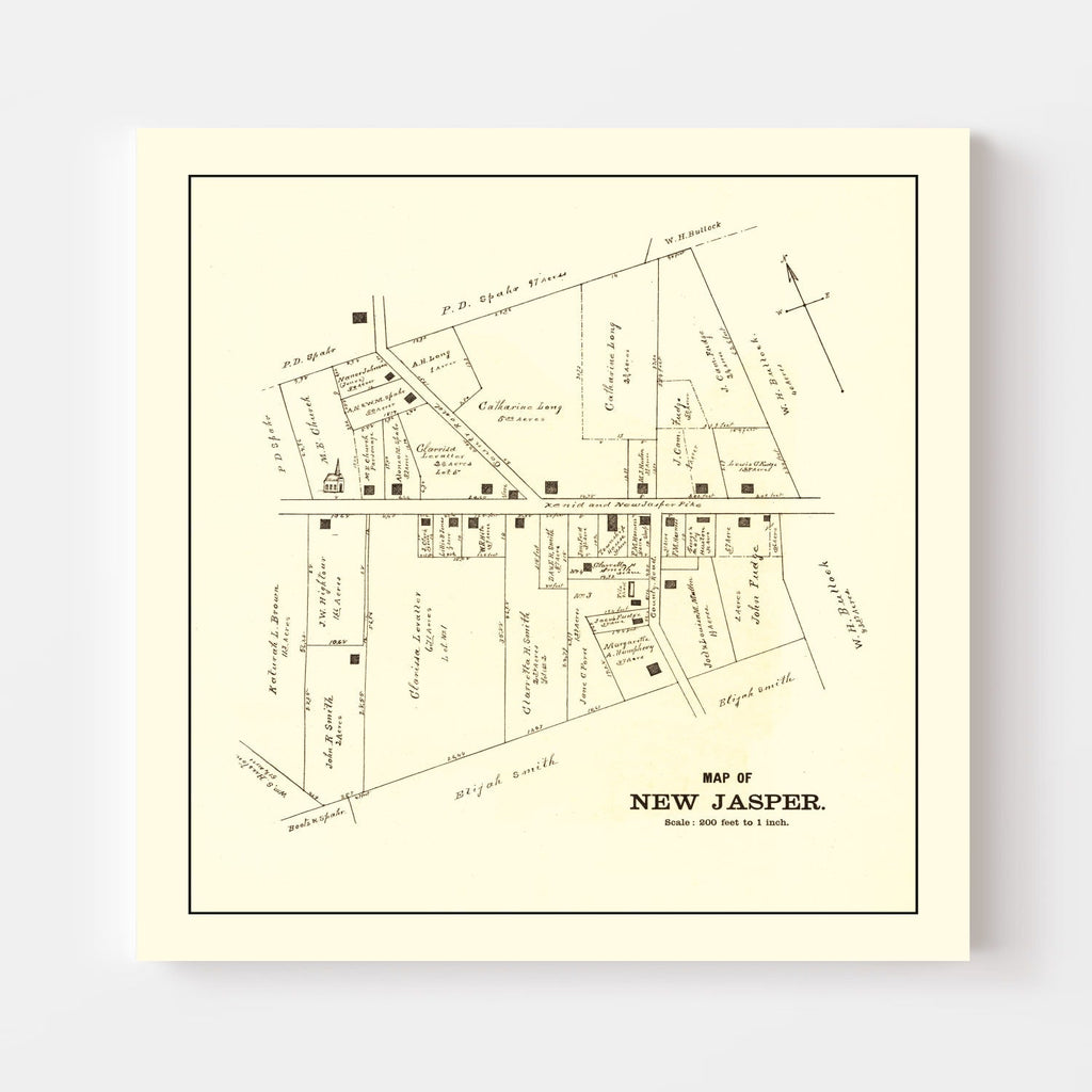 Vintage Map of New Jasper, Ohio 1896