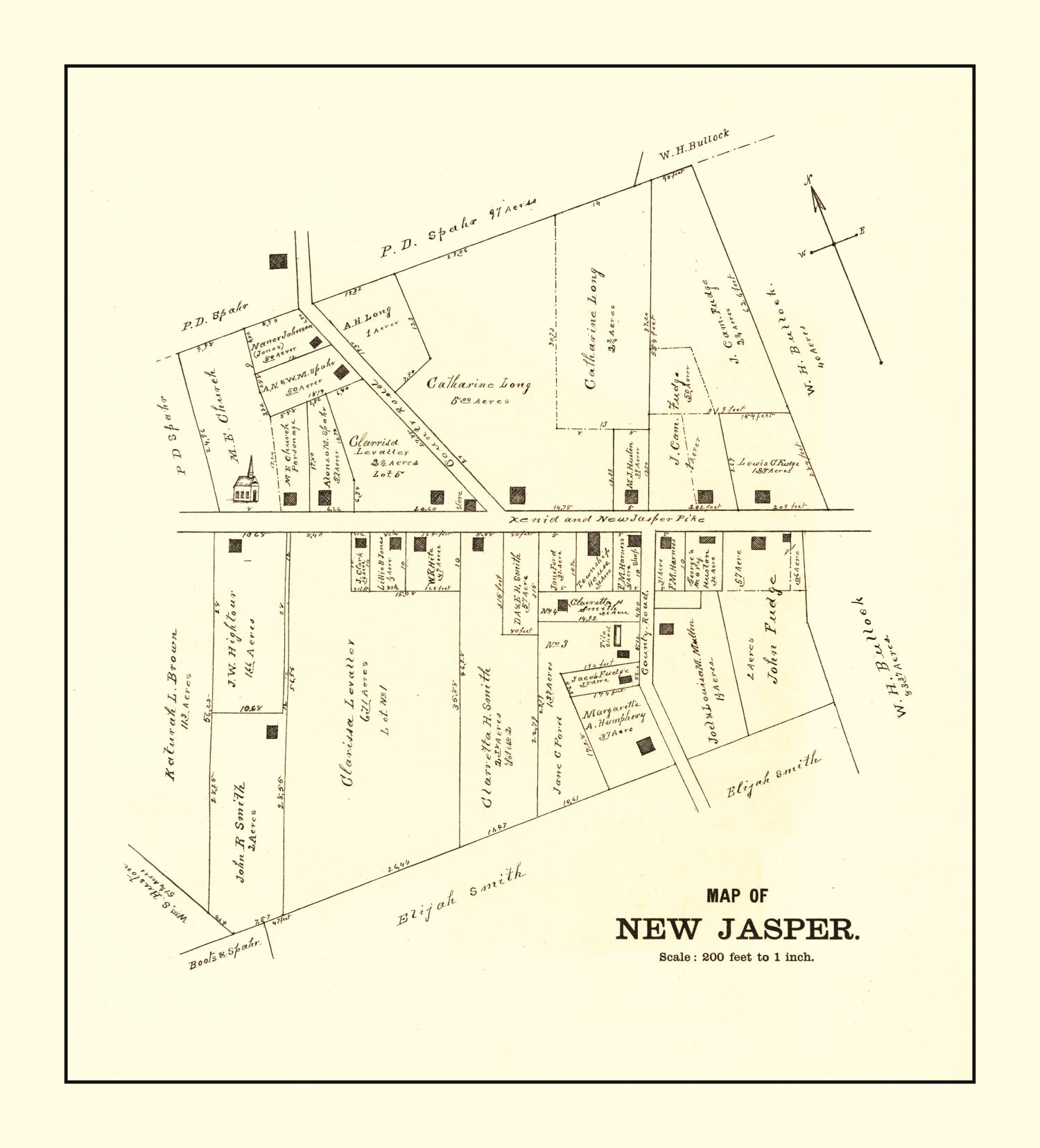 Vintage Map of New Jasper, Ohio 1896