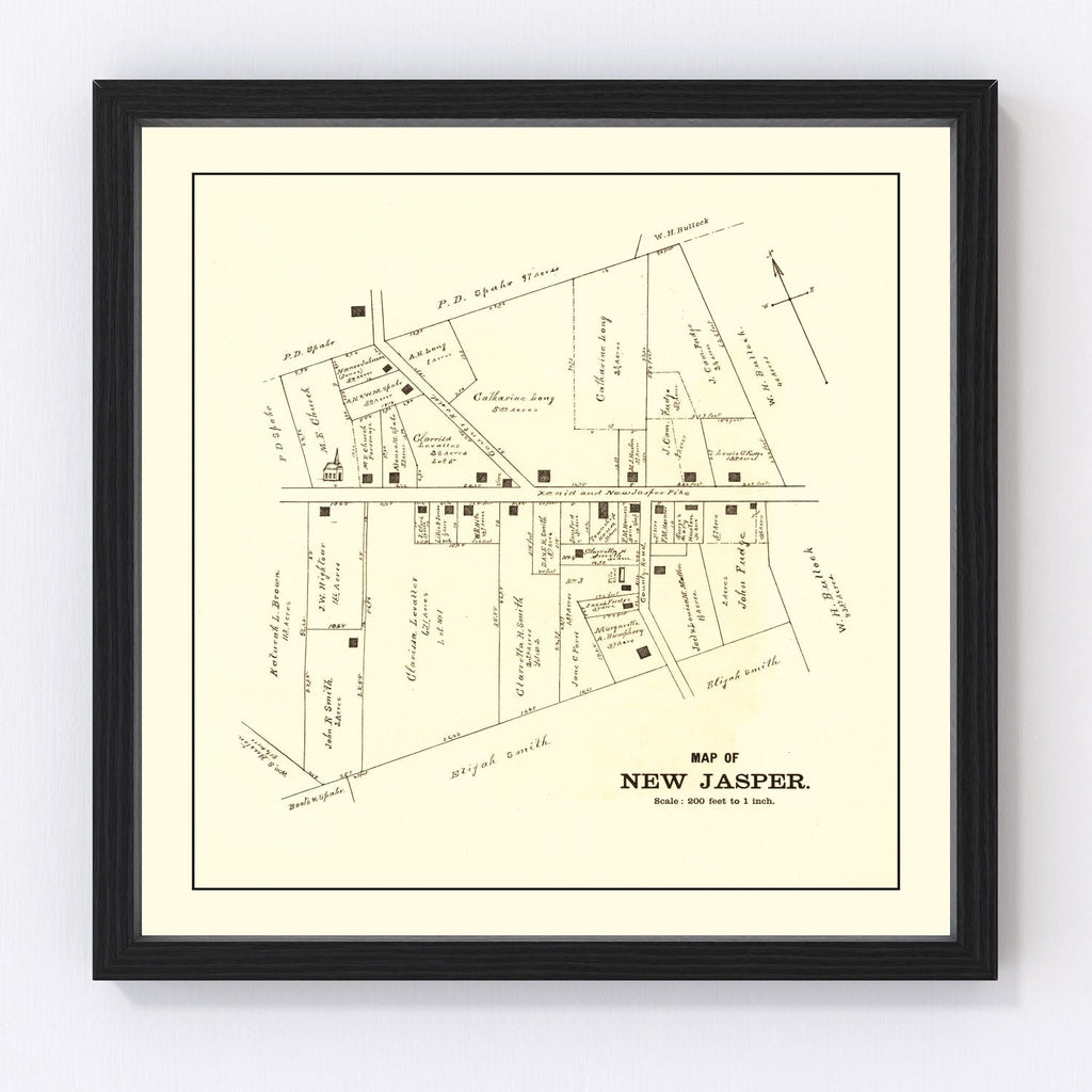 Vintage Map of New Jasper, Ohio 1896