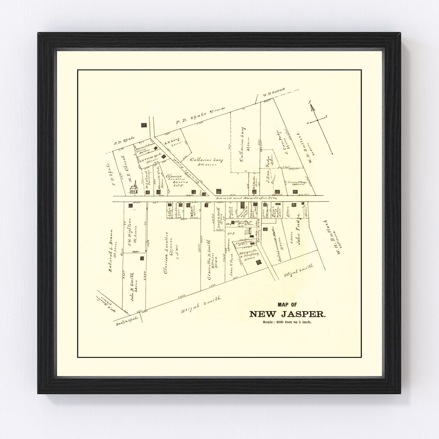 Vintage Map of New Jasper, Ohio 1896