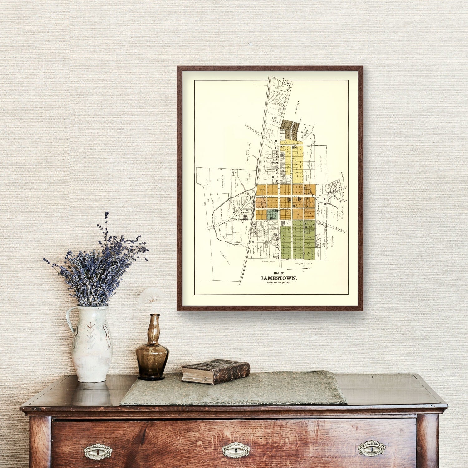 Vintage Map of Jamestown, Ohio 1896