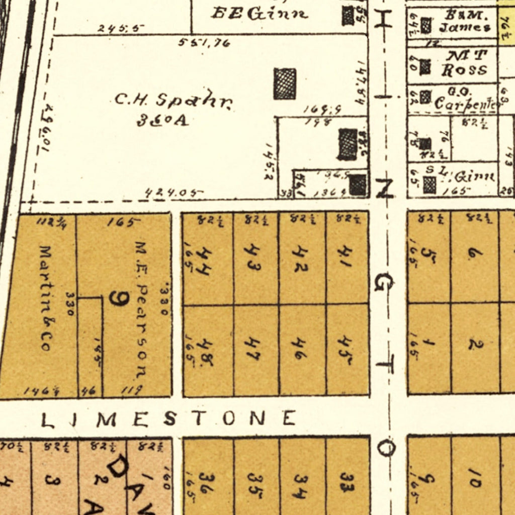 Vintage Map of Jamestown, Ohio 1896