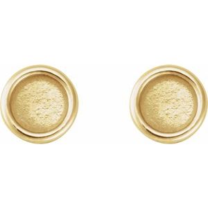 14K Yellow Gold 3 mm Round Rose-Cut Bezel-Set Stud Earring – image 2
