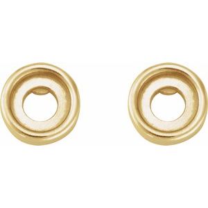 14K Yellow Gold 3.5 mm Round Rose-Cut Bezel-Set Stud Earring – image 2