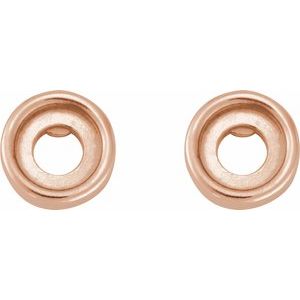 14K Rose Gold 3.5 mm Round Rose-Cut Bezel-Set Stud Earring – image 2