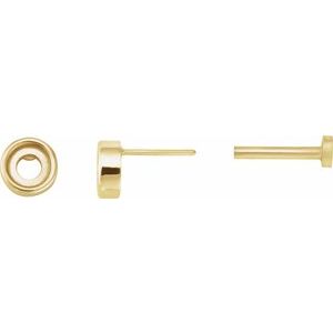 14K Yellow Gold 3.5 mm Round Rose-Cut Bezel-Set Stud Earring – image 3