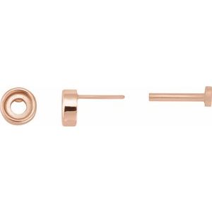 14K Rose Gold 3.5 mm Round Rose-Cut Bezel-Set Stud Earring – image 3