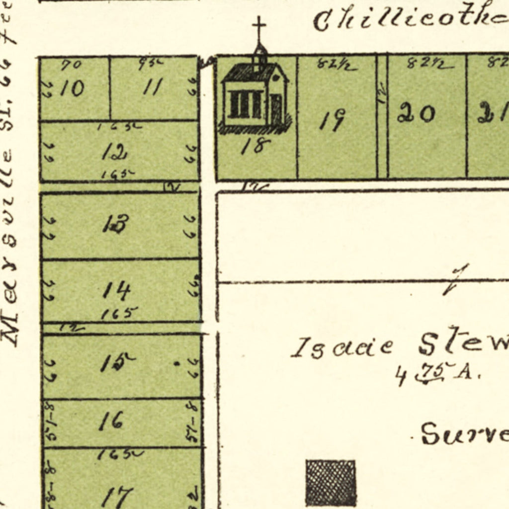 Vintage Map of Bowersville, Ohio 1896