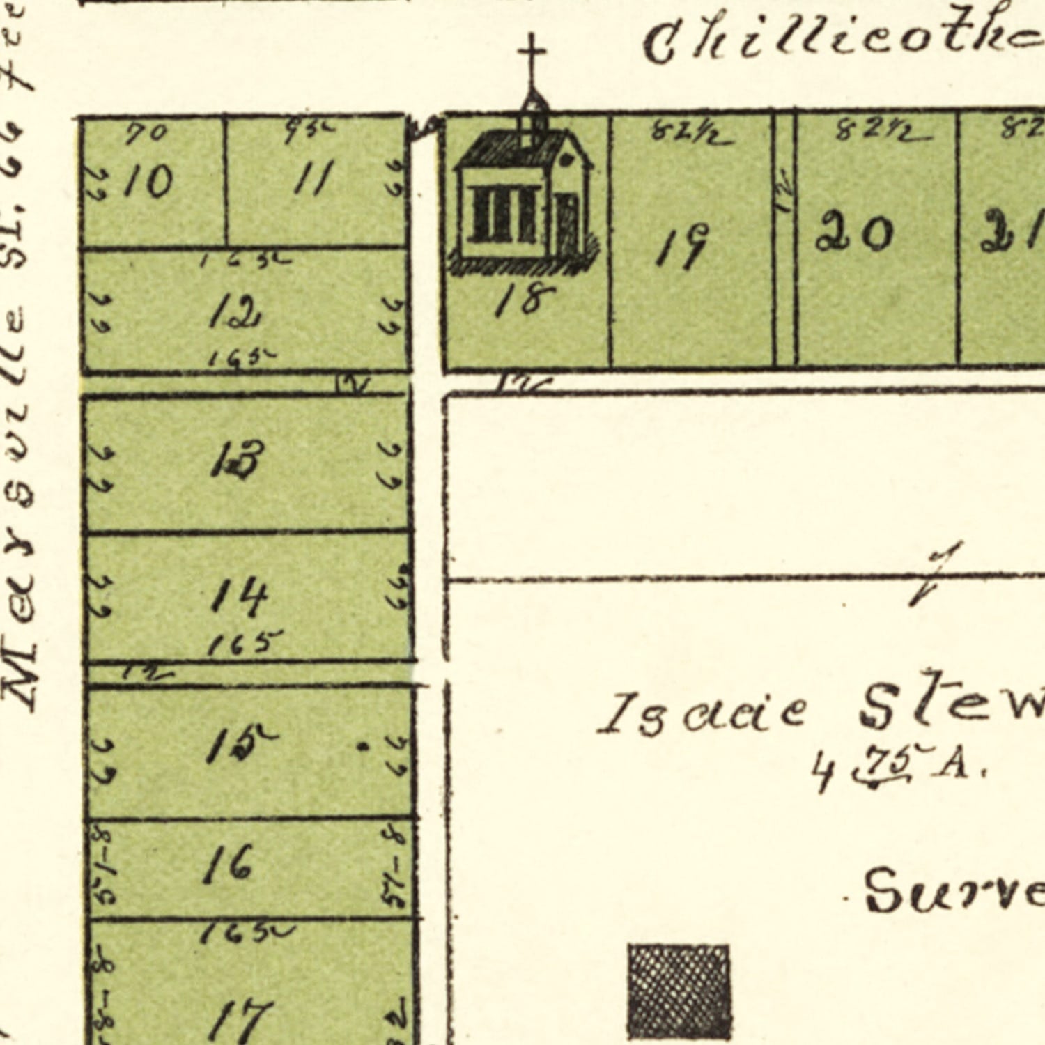 Vintage Map of Bowersville, Ohio 1896