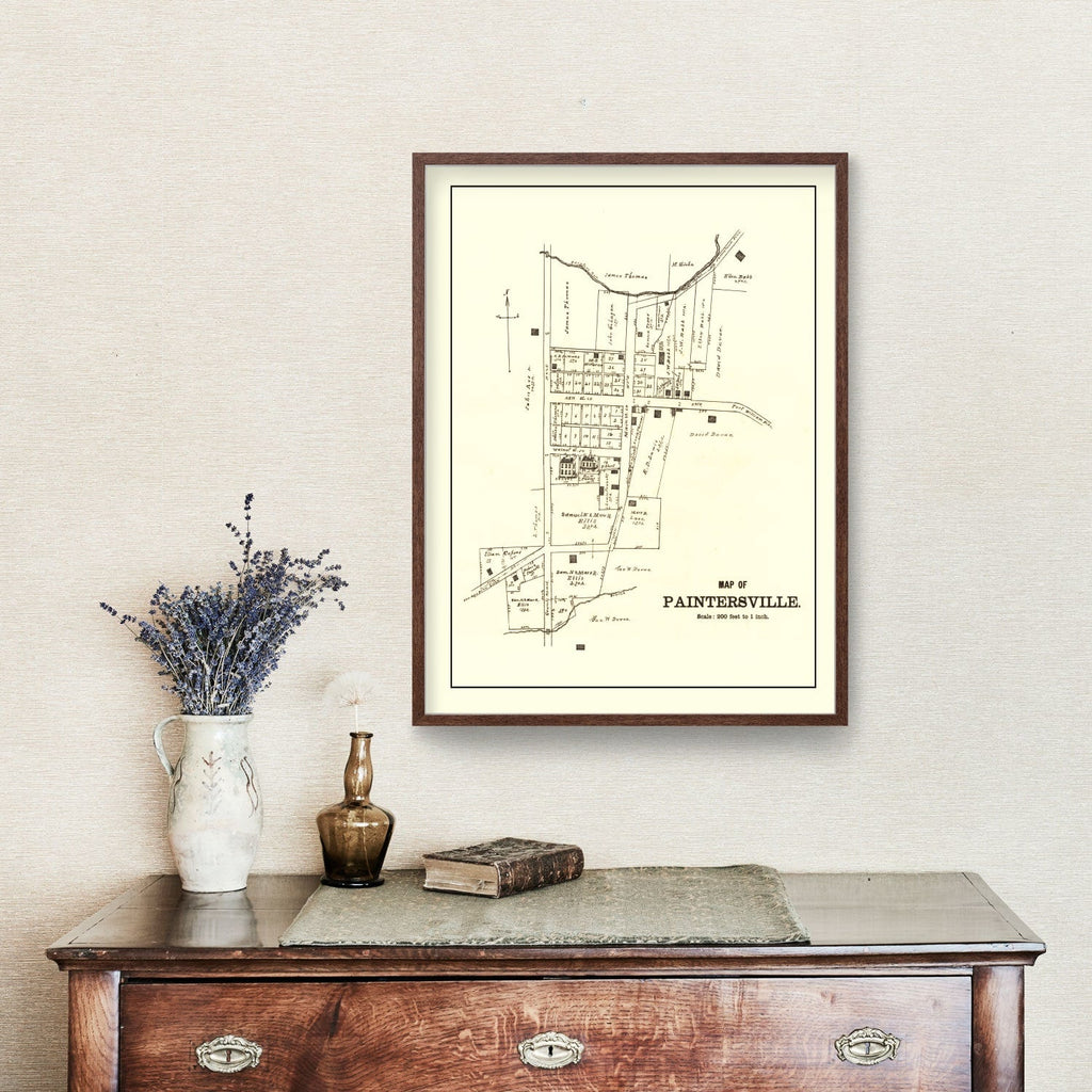 Vintage Map of Paintersville, Ohio 1896
